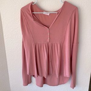 Pink Lily high/low long sleeve size small.